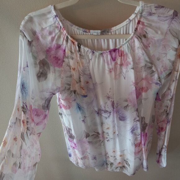 Made in Italy Silk Blouse VIOLA BORGHI - Picture 4 of 9